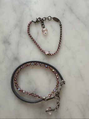 Sabika Pink Crystal Bracelet Duo